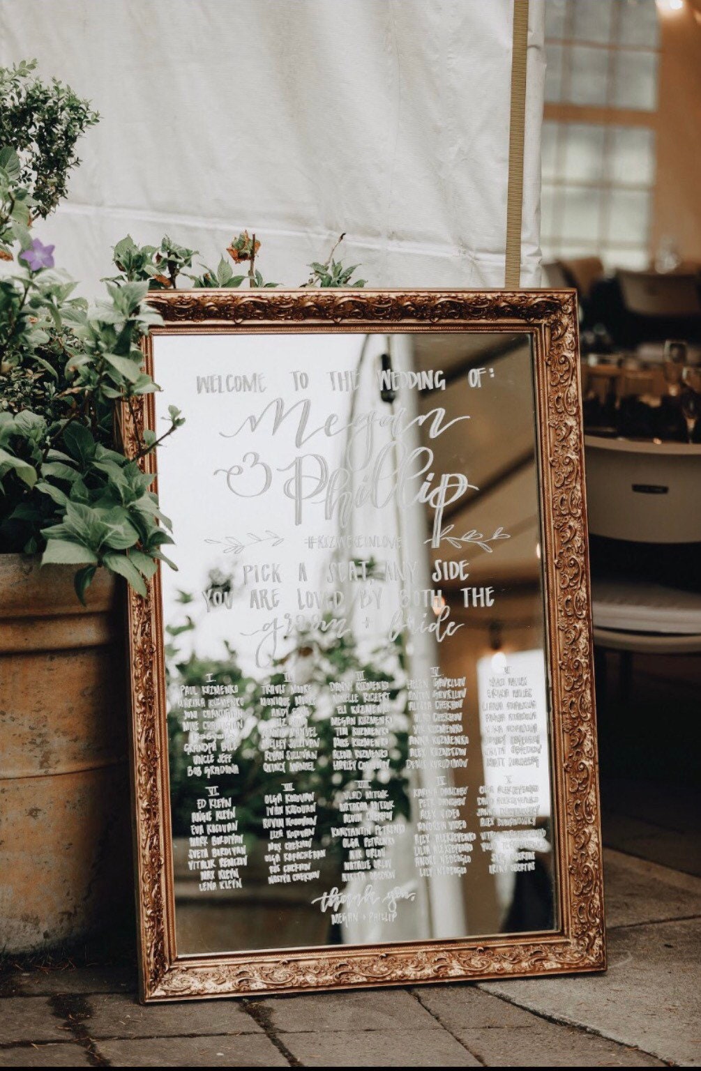 Wedding Mirror Decal Custom Wedding Mirror Personalized Wedding