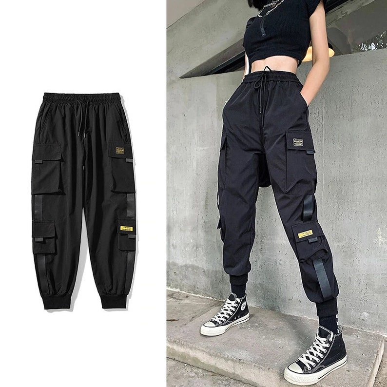 Womens Cargo Pants Black Cargo Pants High Waist Cargo Pants Etsy