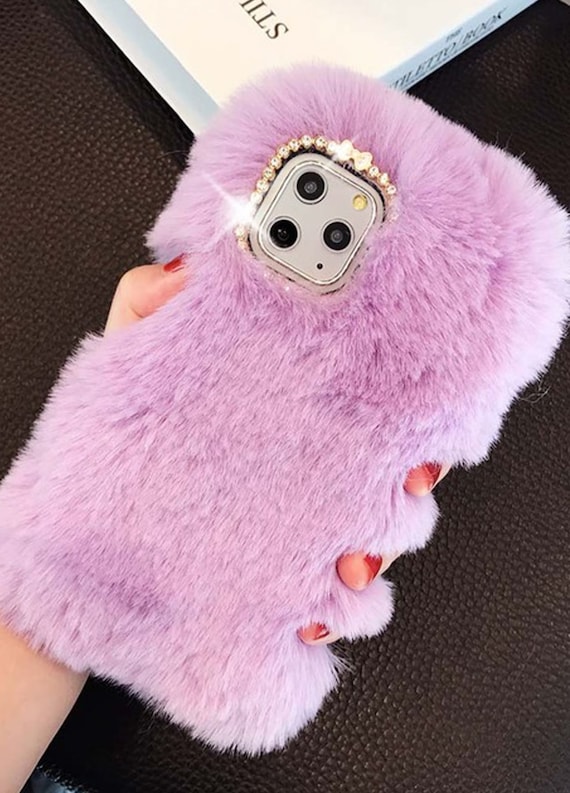 Rhinestone Fluffy iPhone Case Cover Fluffy iPhone Case Girly