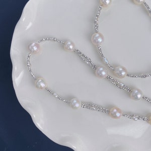 GALAXY | Freshwater Pearl Necklace | Gold plated necklace | Minimalist Necklace | Modern Necklace | Adjustable necklace