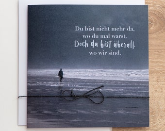 Klappkarte mit Spruch & Umschlag, Thema "Trauer", Quadratisch, 300g á 14,8 x 14,8 cm, Trauerkarte