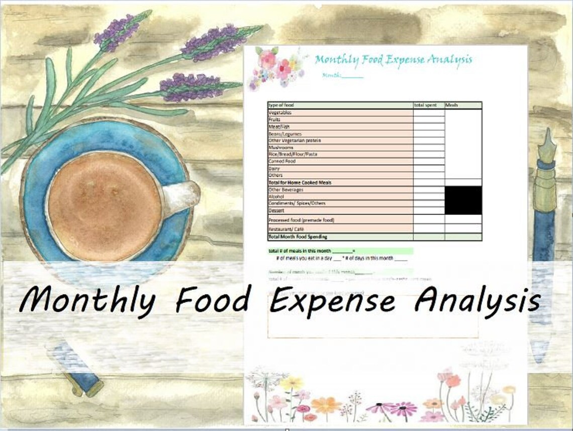 Monthly Food Expense Analysis Template Analyze Your Expense to Reduce