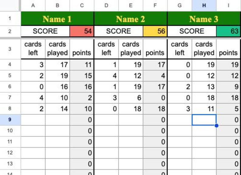 Dutch Blitz Score Sheet – Automatic Score Tracker – Google Sheets ...
