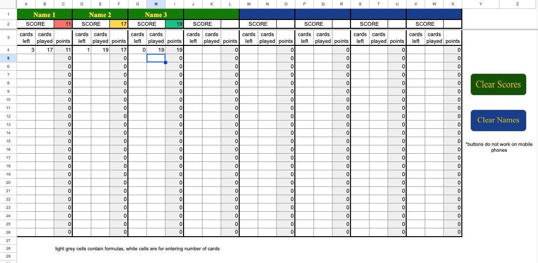 Dutch Blitz Score Sheet – Automatic Score Tracker – Google Sheets ...