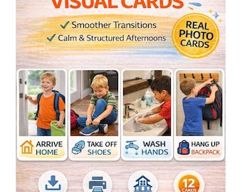After School Visual Schedule Cards, Real Photo Routine Chart (Digital Download)