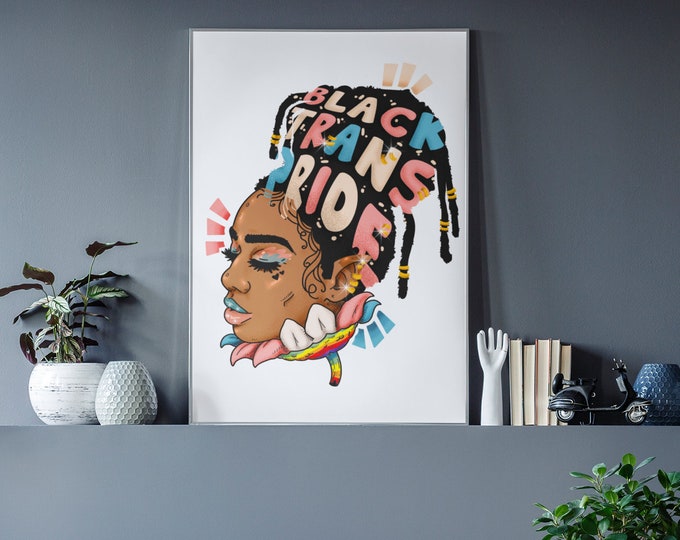 Black Trans Pride Print Digital Download