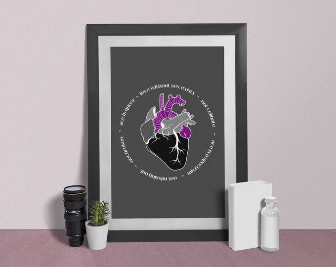 Asexual PrideGift Idea Heart Digital Download Ace Print