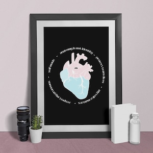 Trans Pride Heart, Digital Download, Transgender Pride Print