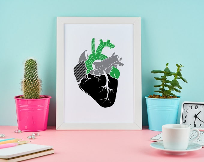 Aromantic Pride Gift Idea Heart Print LGBTQ Digital Download