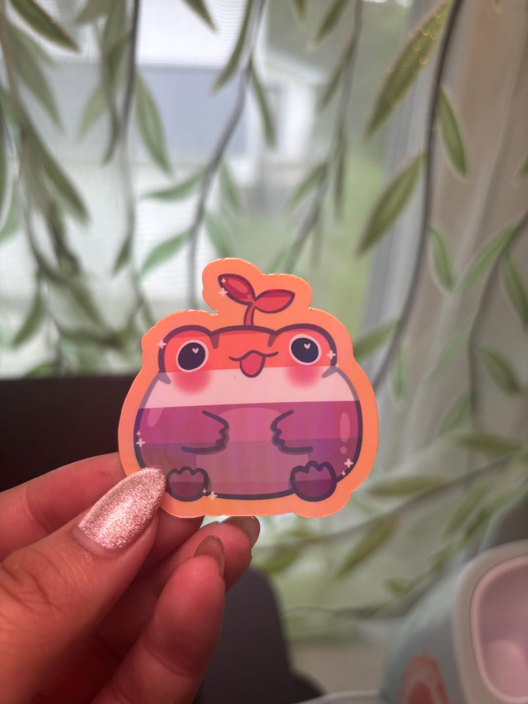 Lesbian Pride Frog Sticker - Etsy