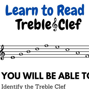 Learn to Read Treble Clef Worksheet | Etsy