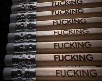 Our hilarious and unique packet of 12 "Fucking" Pencils 'Where's my fucking pencil?