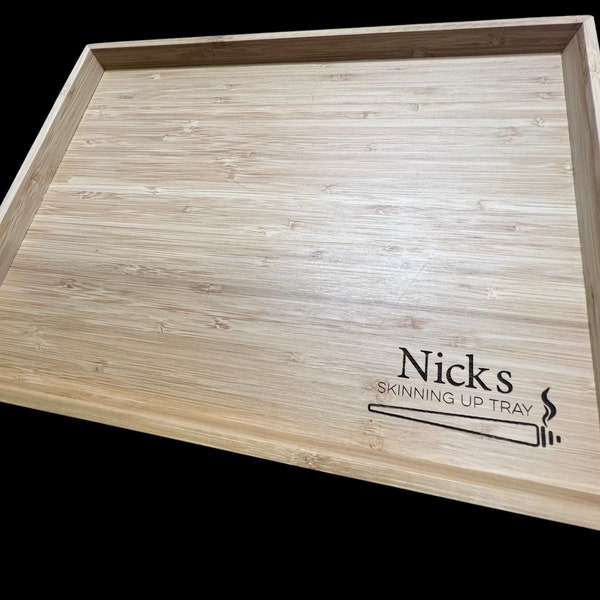 Personalised rolling tray. Cannabis smoke, weed tray, rolling tray, skinning up tray. Hemp rolling tray. Two sizes available. Laser engraved