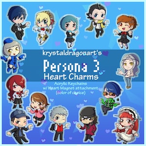 Persona 3 Heart Magnet Keychains [Any Shipping/Pairing!]