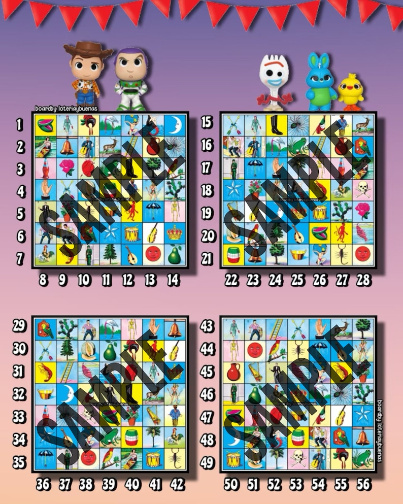 Toy Story Loteria Board - Etsy