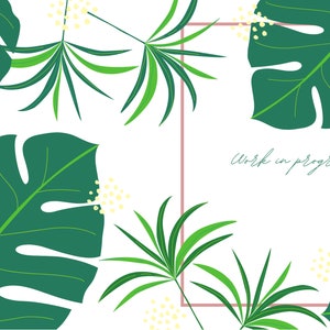 Portada para libreta imprimible Monstera "Work In Progress"