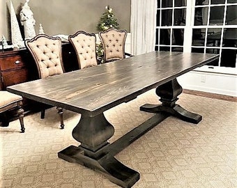 Pedestal Dining Table, Dine Table Set, Rustic Farmhouse Table, Rustic Table, Dining Table, Farm Table, Custom Table, Trestle Table