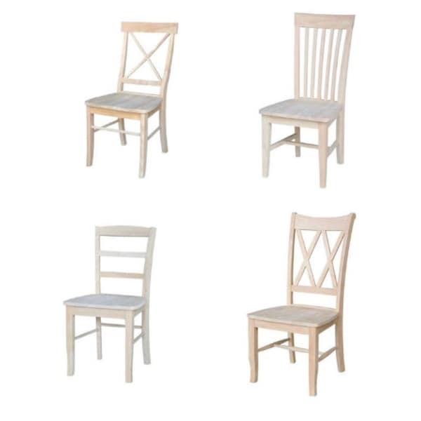 Dining Chairs, Chairs, Farmhouse chairs, Unfinished chairs, kitchen chairs