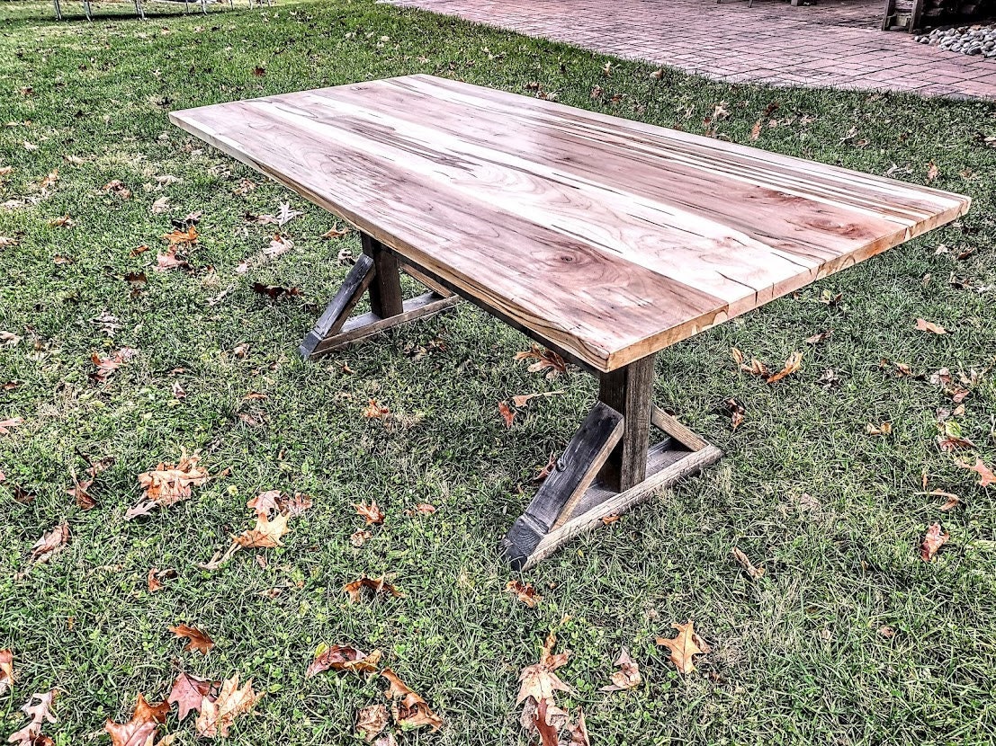 Rustic Maple Tables Rustic Farmhouse Dining Table, Exotic Maple Dine Table Set, Farmhouse ...