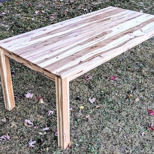 Rustic Farmhouse Table, Wood Table , Farmhouse Table, Hickory Table, Dining Table, Solid Hardwood Table,