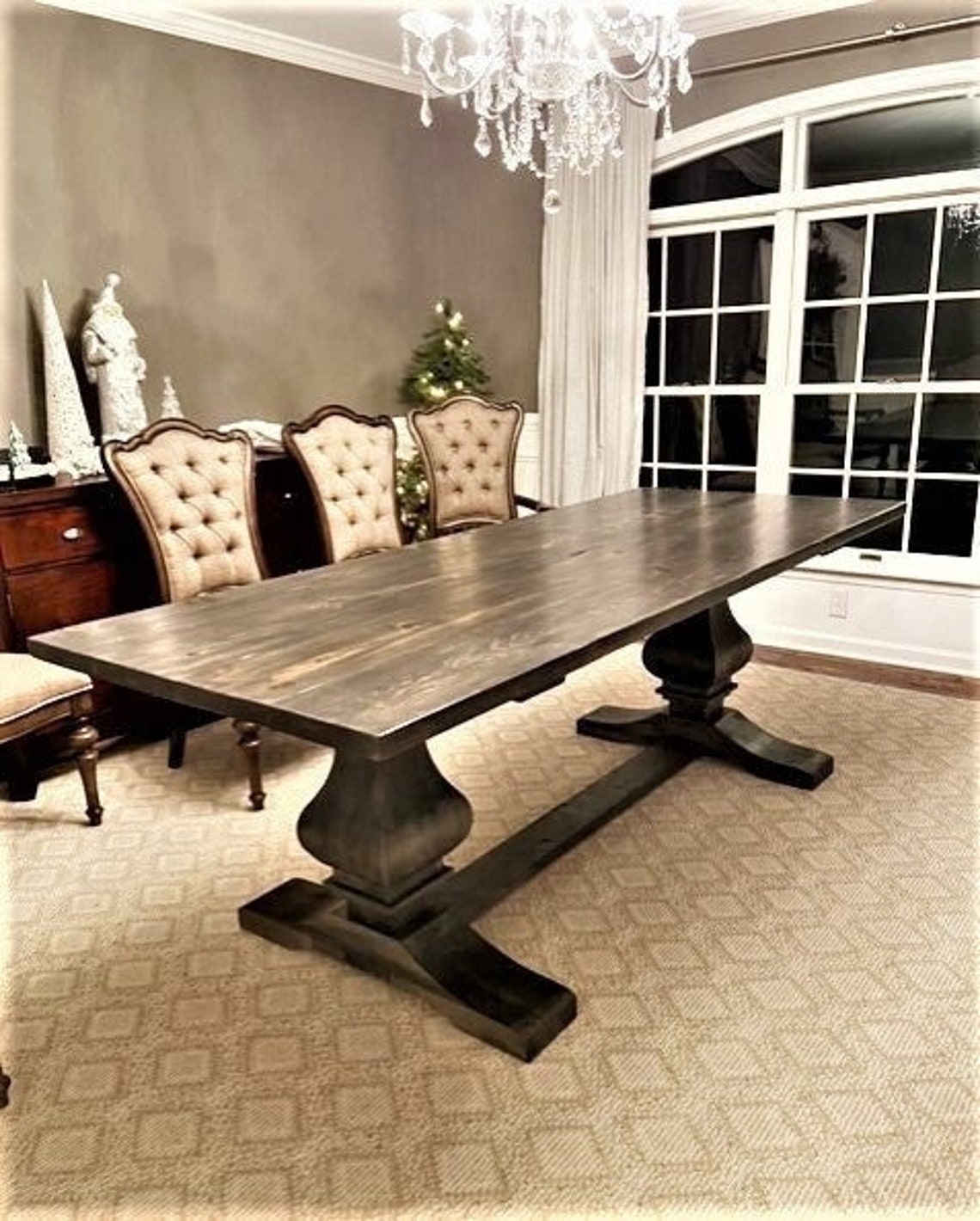 Farmhouse Dining Table Farmhouse Pedestal Table Dine Table | Etsy