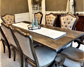 Farmhouse Dining Table, Farmhouse Pedestal Table, Dine Table Set