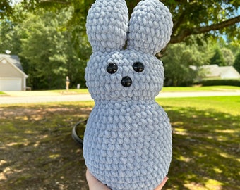 Light Blue Peep Bunny Crochet Plushie Stuffed Animal