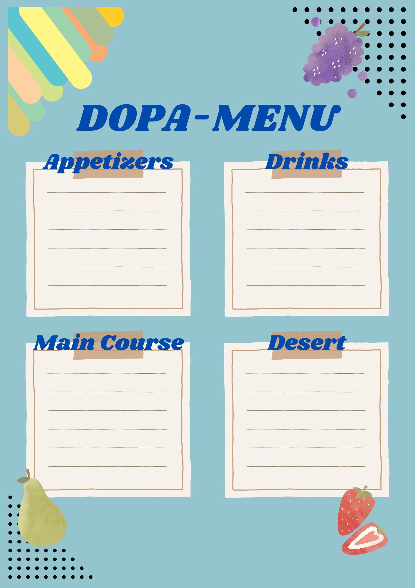 Dopamenu Create Your Own Dopamenu With This Printable PDF Etsy