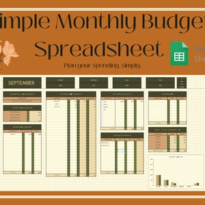 Simple Budget Planner Google Sheets Expense Tracker Template Monthly Budget Spreadsheet Weekly Budget Template Itemized Expense Tracker