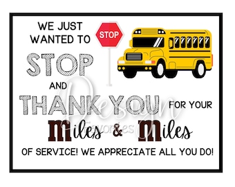 Bus Driver Thank You Tags - Pair with M and Ms!