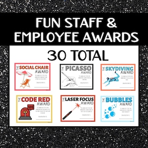 Staff Award Certificates! 30 Total (Add On) / Staff Superlatives / Fun Staff Awards/ End of the Year Awards/ Awards from Admin