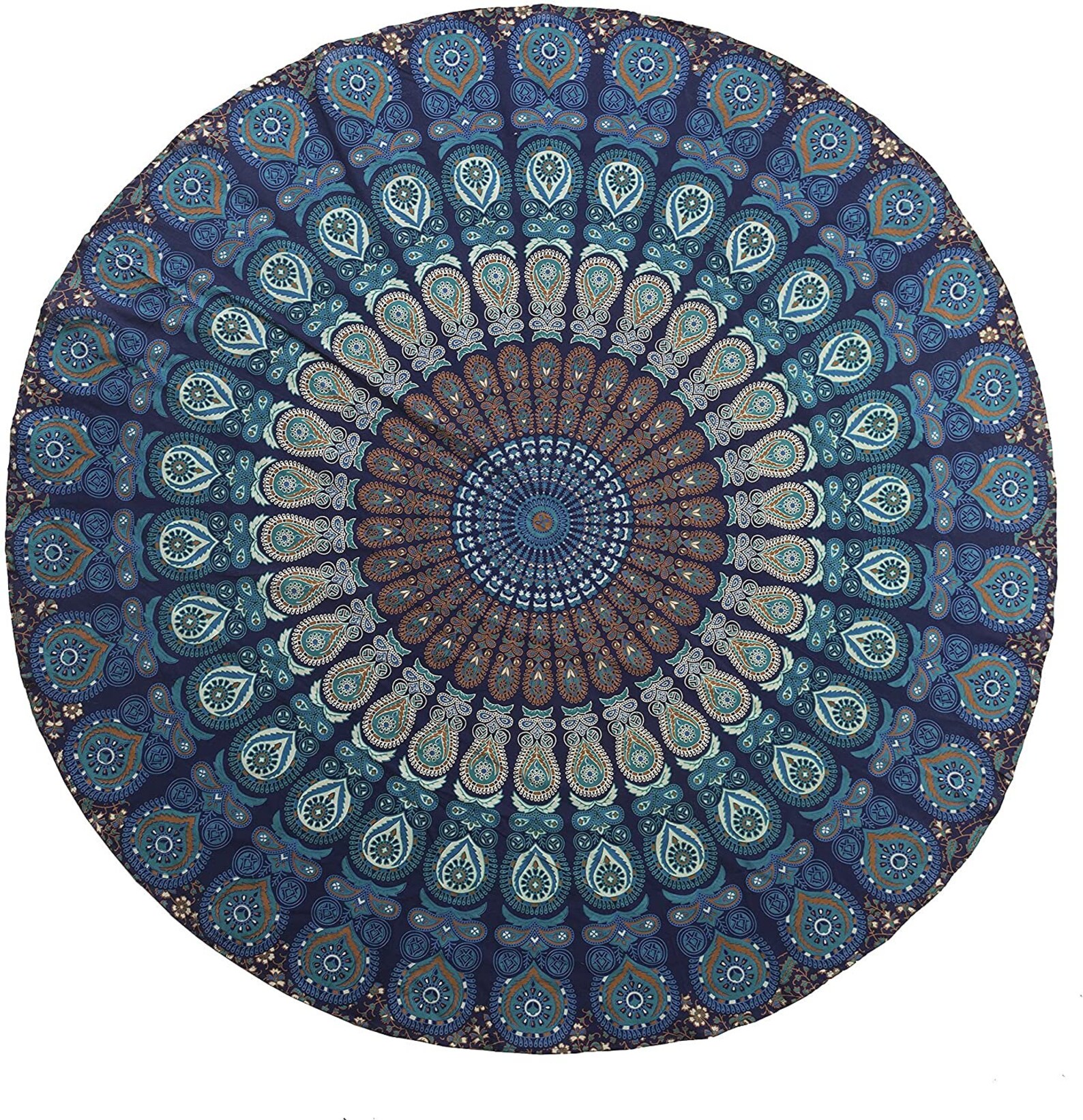 Indian Mandala Round Table Cover Cotton Round Roundie Etsy