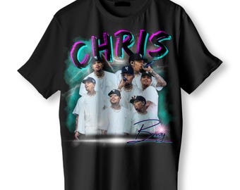 Chris Brown Bootleg T-Shirt Vintage Style | Black Graphic Tee Unisex | TShirt | Concert Fan Merch | R&B Rap Tee | Urban Streetwear
