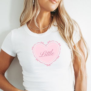 Sorority Big Little Shirts Coquette Heart Big Little Reveal Shirts Cropped Sorority Shirts Big Little Gift Baby Tee Trendy Aesthetic