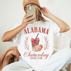 Coquette Alabama Social Club Shirt Trendy Alabama Football Tshirt Oversized Comfort Colors College Football Tee Alabama Game Day Shirt