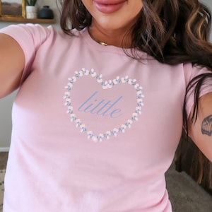 Sorority Big Little Shirts Coquette Heart Big Little Reveal Shirts Cropped Sorority Shirts Big Little Gift Baby Tee Trendy Aesthetic