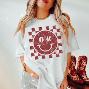 Comfort Colors Retro Oklahoma Shirt Women Vintage Oklahoma Tshirt Football Season Gameday Apparel Oklahoma Football Oversized Sorority Tee