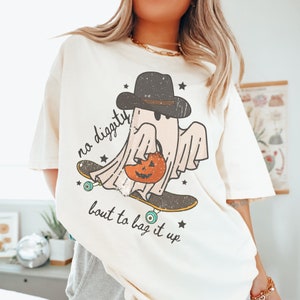 No Diggity Bout To Bag It Up Shirt Halloween Tshirt Fall Shirt Funny Halloween Tee Comfort Colors Western Halloween Cute Ghost Shirt Retro