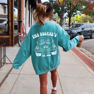 Retro Comfort Colors Custom Bride Sweatshirt Personalized Last Name Crewneck Honeymoon Sweatshirt Trendy Wife Crewneck Just Married