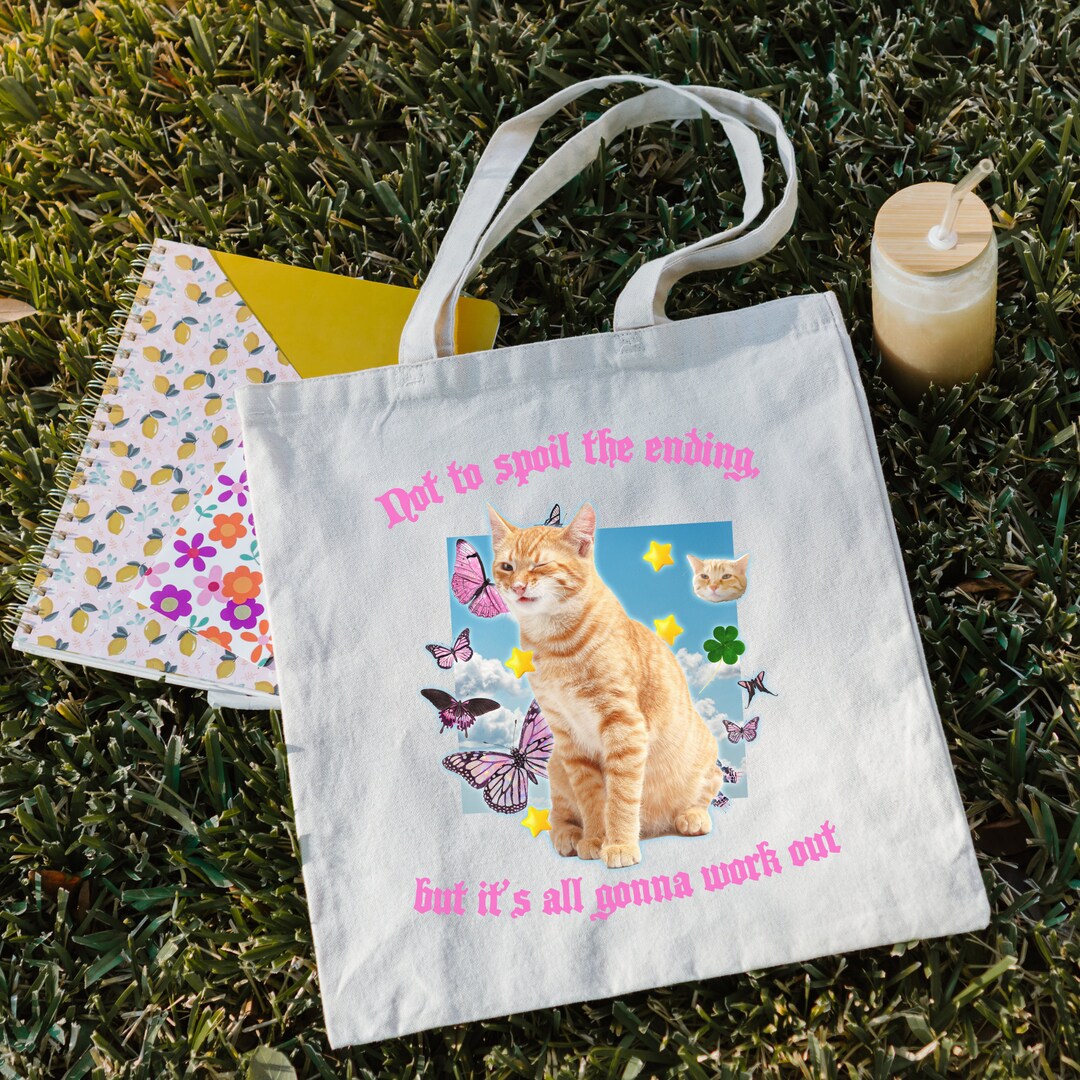Funny Cat Tote Bag - Cute Cotton Canvas Reusable Shopping Bag For Women, Beach & Groceries - View #11