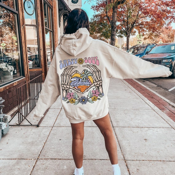 Sudadera con capucha de esqueleto de surf Chica VSCO Sudadera