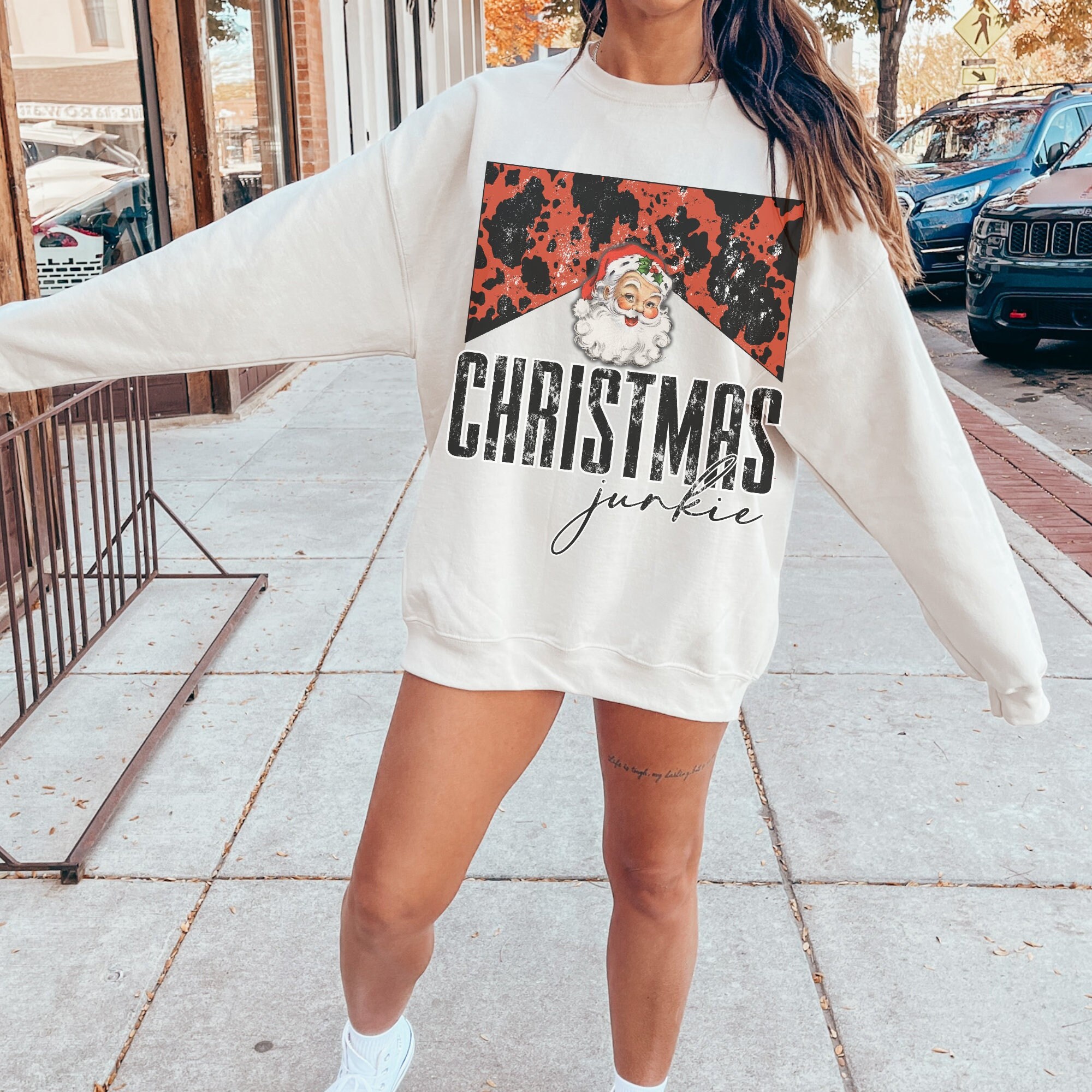 Retro Christmas Junkie Sweatshirt Western Christmas Crewneck Country Xmas  Holiday Apparel Ugly Christmas Sweater Western Clothes Cowgirl -  Norway