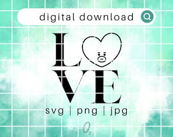 bt21 svg, bt21 tata, bts digital download, kompatibel mit cricuit, glowforge, & silhouette