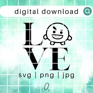 bt21 svg, bt21 shooky svg, bts png for prints, stickers and vinyls, bts digital download, compatible with cricuit, glowforge, & silhouette