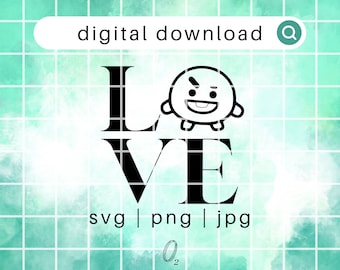 bt21 svg, bt21 shooky svg, bts png für Prints, Sticker und Vinyls, bts digital download, kompatibel mit Cricuit, Glowforge, & Silhouette