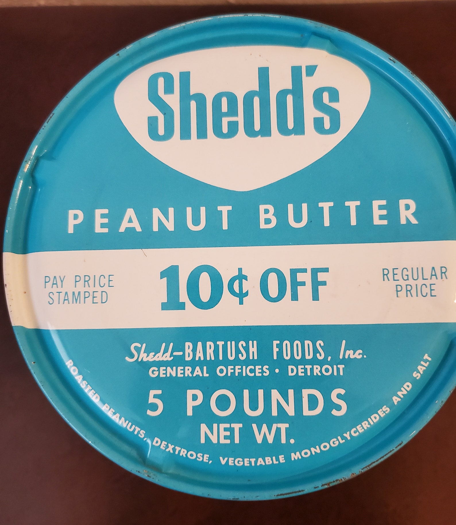 Antique Shedd's Peanut Butter Tin 1950s Etsy