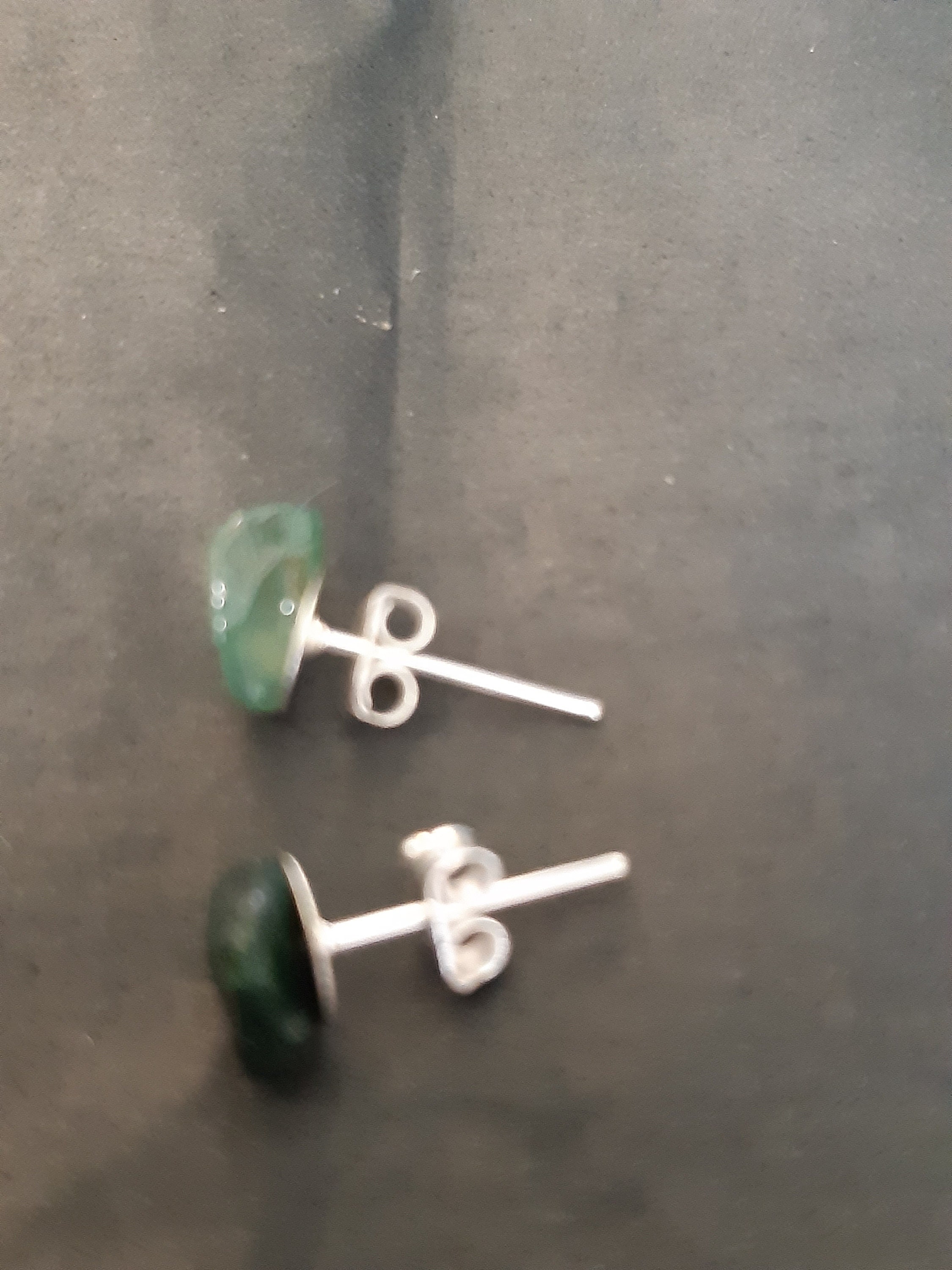 Dark green stud earrings Etsy