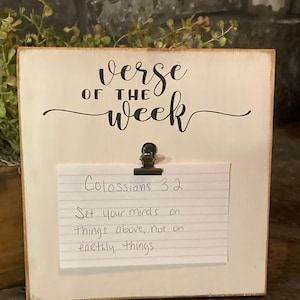 Verse of the Week Clip Board, Scripture, Bible Verse, Home Decor