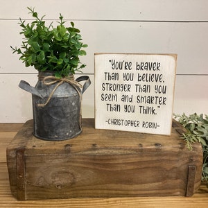 #9 Solid Wood Wedding Gift Plaque Shabby Chic Winnie The Pooh Quote Sign 