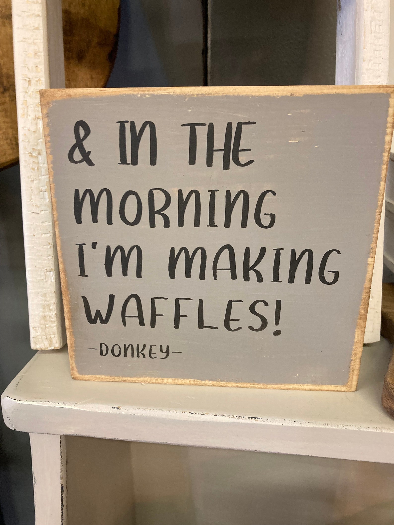 And in the morning i m making waffles donkey shrek etsy